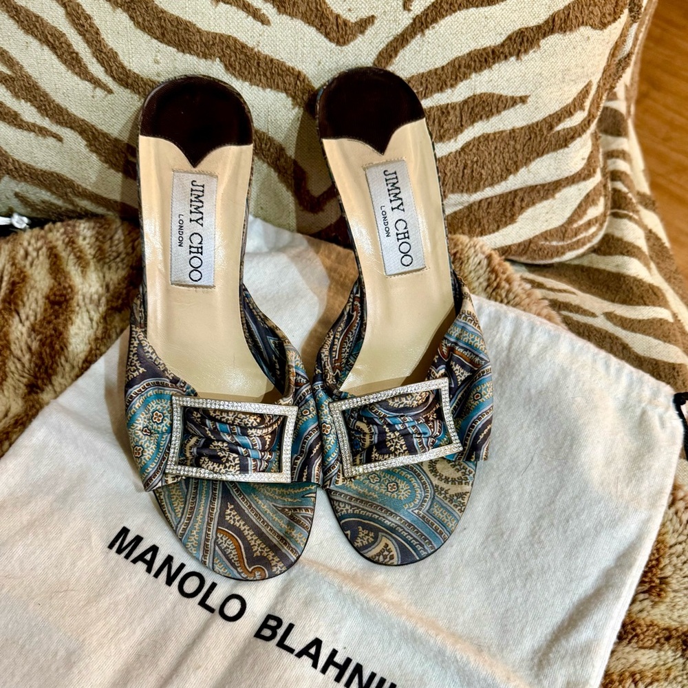 Jimmy Choo Uniquely Gorgeous Slides-like new condition!